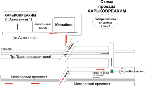 схема проезда к Харьковреахим